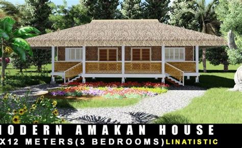 Modern Bahay Kubo Elevated Amakan House Design 6m X 6m In Otosection