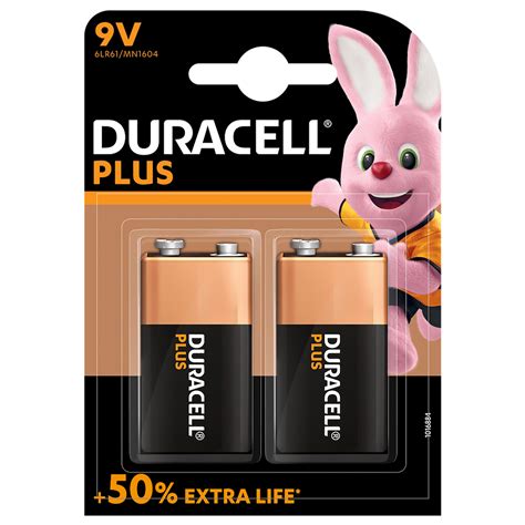 Duracell Plus 9v Batteries 2 Pack Home Store More