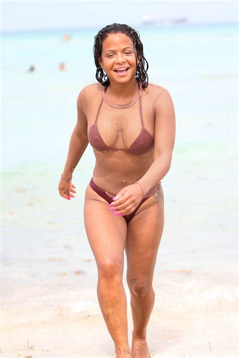 Christina Milian In Bikini On The Beach In Miami Hawtcelebs