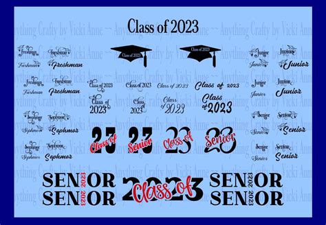 Class Of 2023 Large Svg Bundle Pack High School College Etsy
