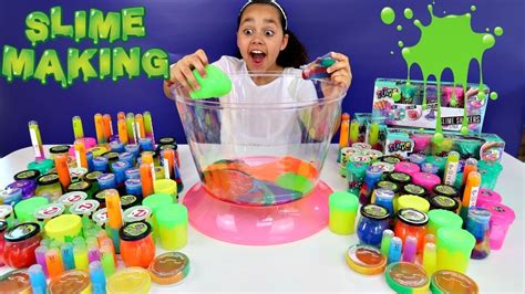 Mixing All My Slimes Diy Giant Slime Smoothie Toys Andme Youtube
