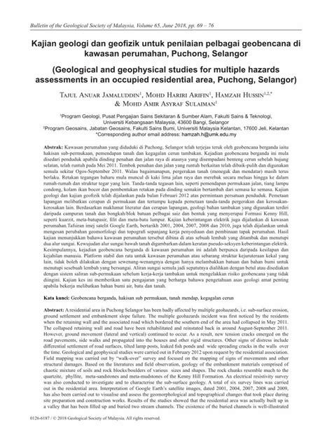 PDF Kajian Geologi Dan Geofizik Untuk Penilaian Pelbagai Geobencana