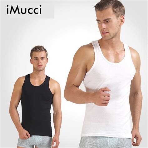 Imucci White Singlet Men Tank Tops Bodybuilding Cotton Sleeveless