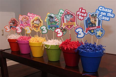 Paw Patrol Centerpiece Set Of 6paw Patrol Birthday Decorations