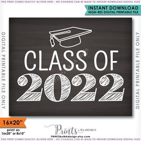 class of 2022 sign grad party high school 2022 grad college graduation sign chalkboard sign