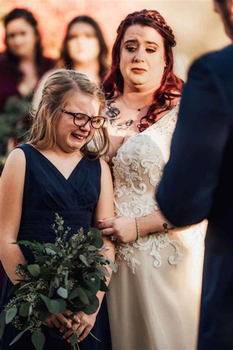 Groom Makes Tear Jerking Vows To Stepdaughter As He Marries Her Mother