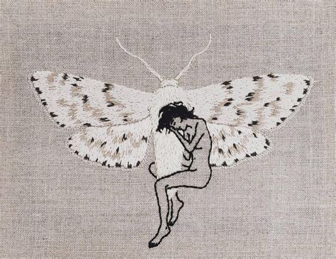 Adipocere, hand embroidery on natural linen | Embroidery art, Hand embroidery, Embroidery