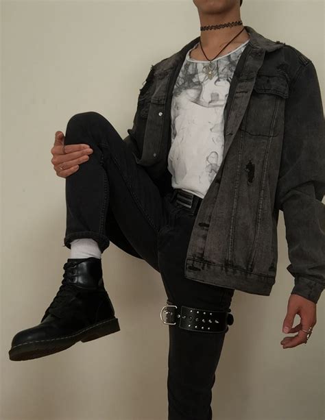 Grunge Boy All Black Outfit Alternative Fashion Men Soft Grunge