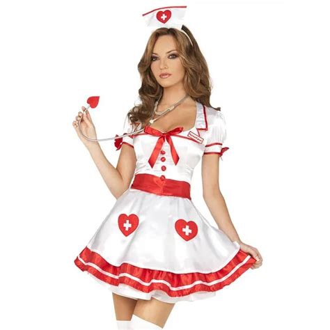 Naughty Women S Doctor And Nurse Costume Suit Nurses Sexy Satin Adults Fancy Dresses Halloween