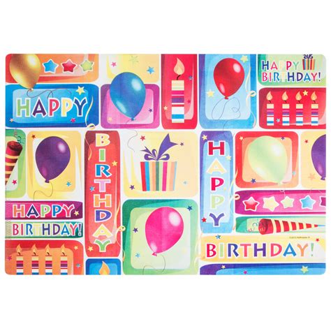 Hoffmaster 856746 10 X 14 Happy Birthday Placemat Combo Pack 200case
