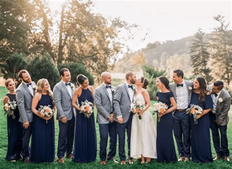 Popular Navy Blue And Grey Fall Wedding Color Inspirations