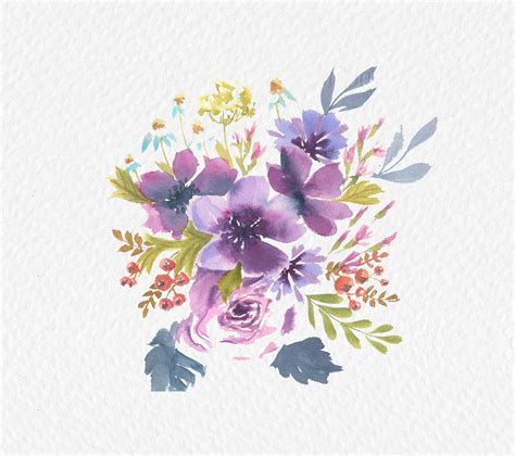 Vintage Loose Flowers In Watercolors Learn To Mix Beautiful Colors