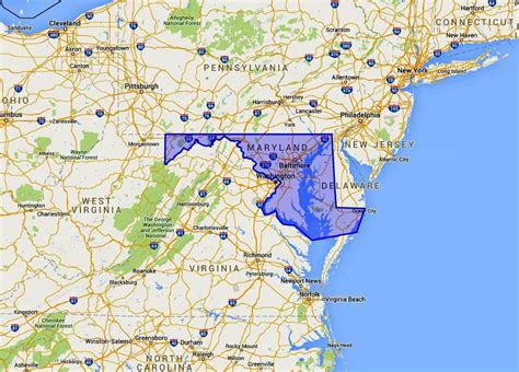 Map Of Maryland And Virginia Color 2018