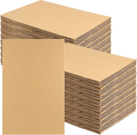50 Pack Brown Corrugated Cardboard Sheets Flat Cardboard