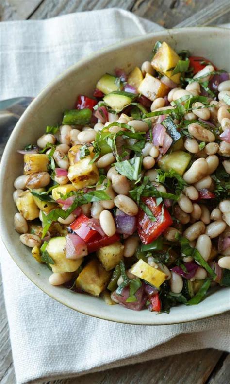 Mediterranean Vegetable And Bean Salad Recipe Salad Recipes Bean