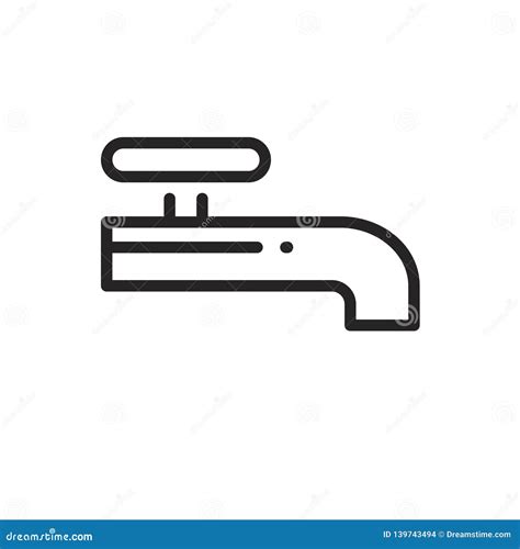 Water Faucet Linear Icon Stock Vector Illustration Of Liquid 139743494
