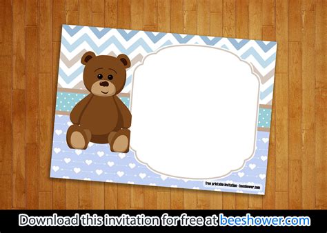 Baby Shower Teddy Bear Invitations Baby Boy Teddy Bear Shaped Fill In