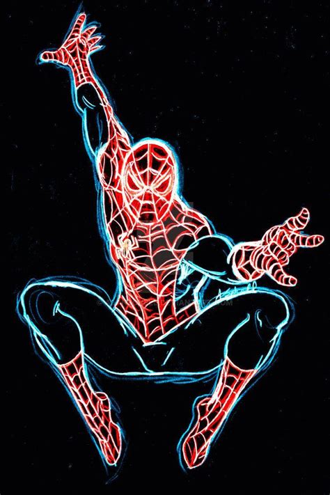 Spiderman Neon Red Wallpapers Wallpaper Cave