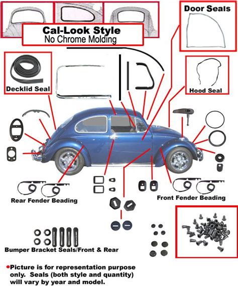 Vw Complete Car Rubber Kit Cal Look Beetle Sedan 1966 Vw Super