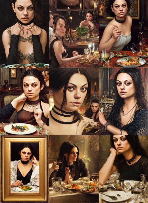 Dinner With Mila Kunis Sitting Across The Camera Stable Diffusion Openart