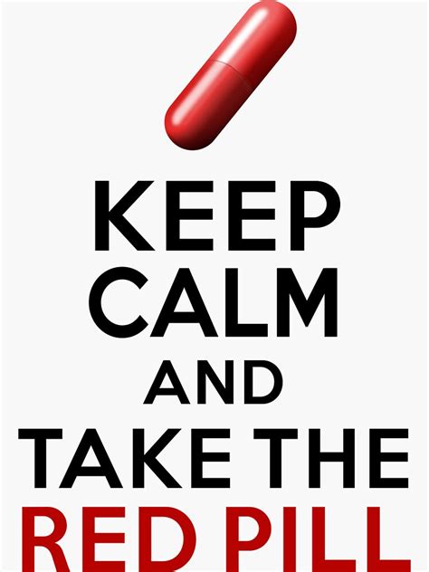 keep calm and take the red pill sticker for sale by snarkee redbubble
