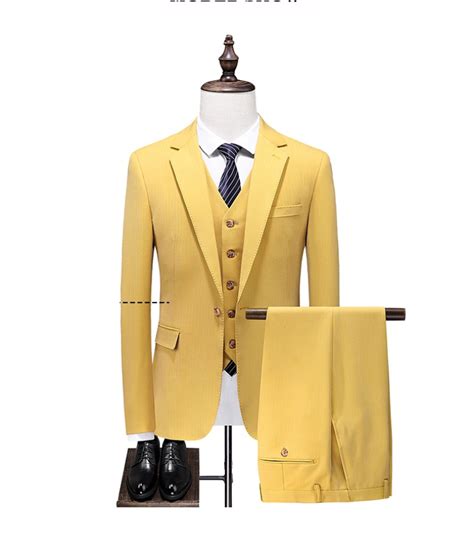 Newest Design Bright Yellow Groom Wedding Suits For Men 2022 Fashion