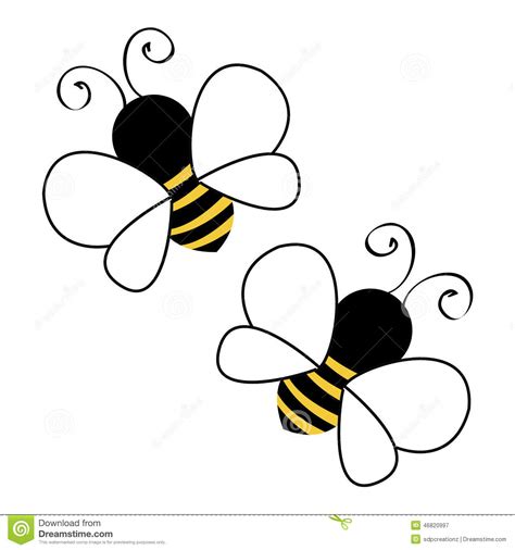 39 high quality collection of cute bumble bee clipart by clipartmag. Two Bees Flying Stock Vector - Image: 46820997