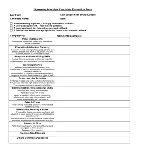 Free 10 Candidate Evaluation Form Samples In Pdf Ms Word Excel