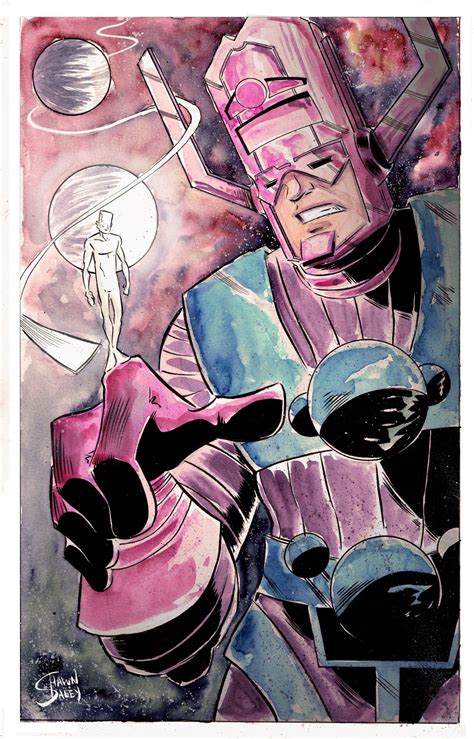 Galactus And Silver Surfer Shawn Daley Silver Surfer Surfer Comic Books