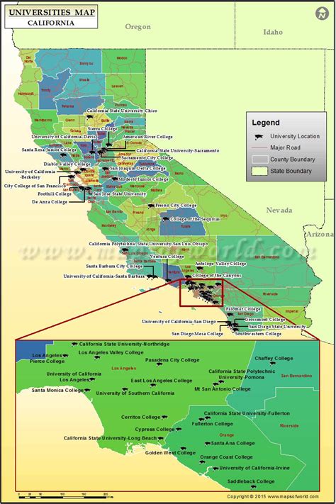 Universities In Northern California Map Klipy Colleges In