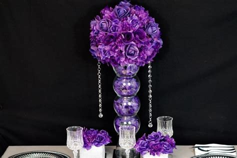 Diy Purple Passion Wedding Centerpiece In 3 Easy Steps Wedding Floral