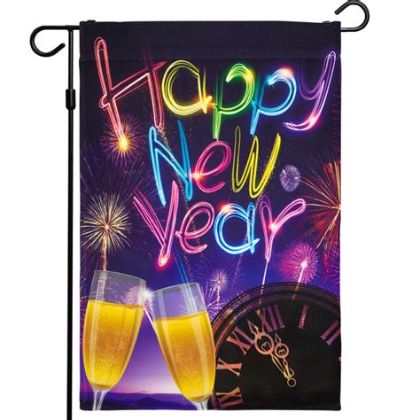 G128 Happy New Year Garden Flag New Year Themed Decorations