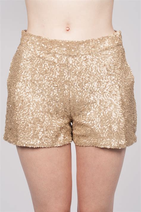 Harlee Sequin Shorts In Gold