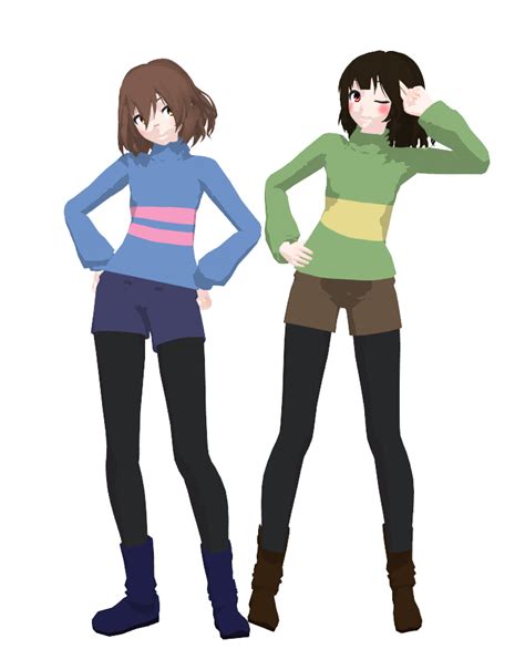Mmd Undertale Frisk And Chara Ver2 Note Me By