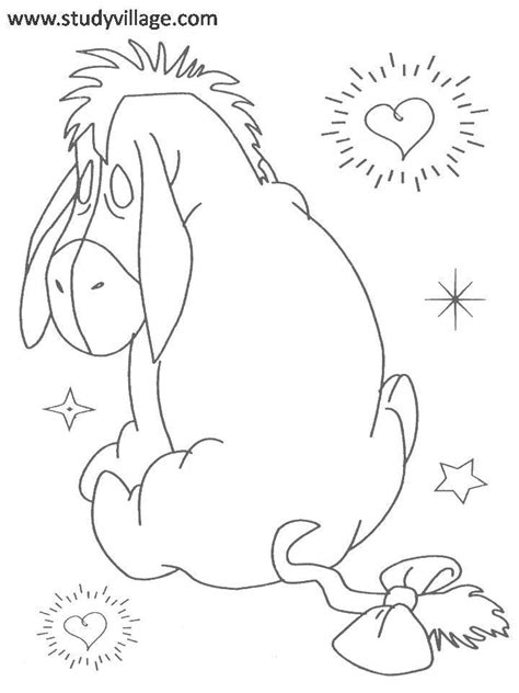 Cute Eeyore Coloring Worksheet For Kids