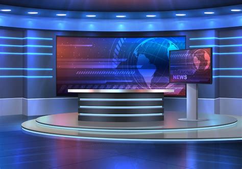 Free Vector Blue Breaking News Tv Background