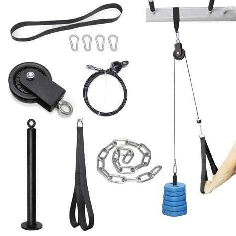 Syl Fitness Lat Pulldown Cable Pulley System Adjustable Length With