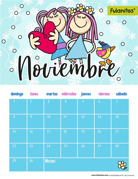 Noviembre De 2020 Fulanitos Calendario Agenda Escolar Para Imprimir