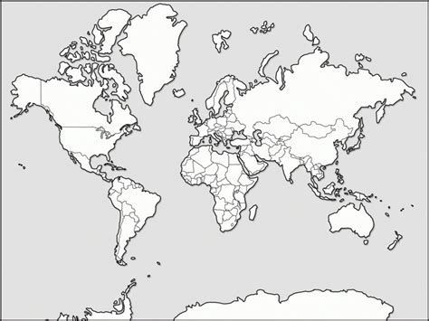 Map Of The World For Kids To Color Coloring Home