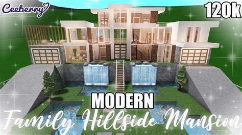 Bloxburg Modern Hillside Mansion 120k No Advanced Placement Speed