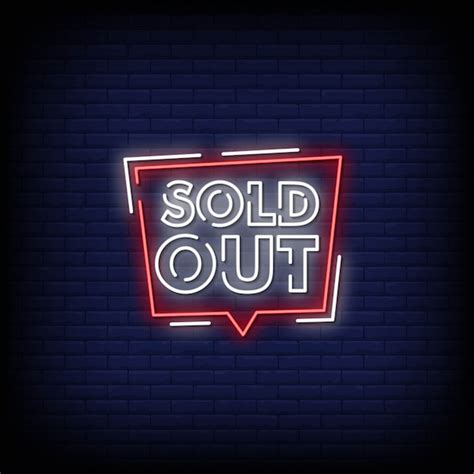Premium Vector Sold Out Neon Signs Style Text