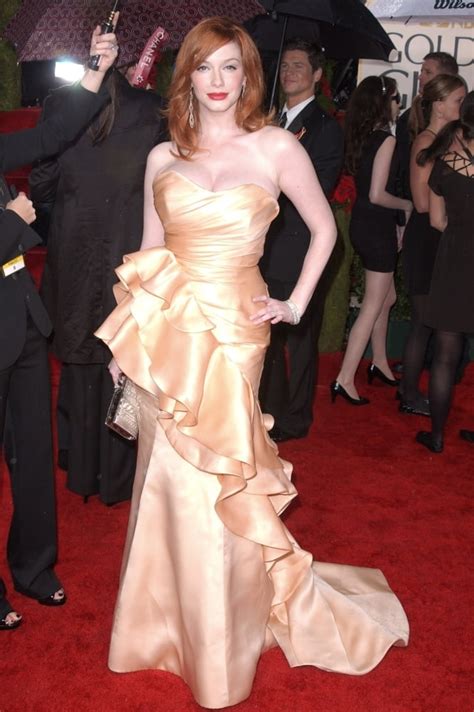 Christina Hendricks Wearing A Christian Siriano Gown At Arrivals For