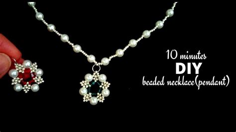 10 Minutes Diy Beaded Necklacependant Jewelry Making Tutorial