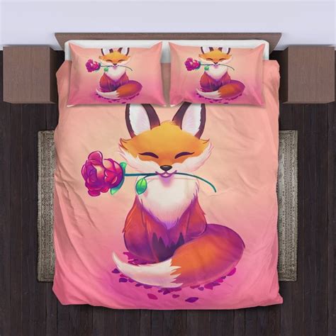 Cute Fox Bedding Set Duvet Cover And Pillowcase Set Fox Bedding