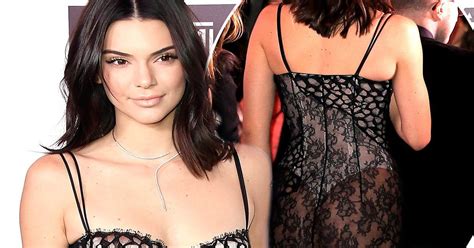 Kendall Jenner Flashes Bum In Completely Sheer Lace Gown At Harper S