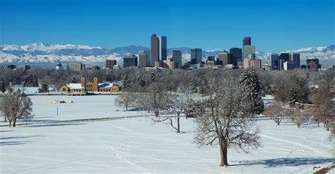 Snowy Denver Skyline