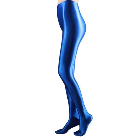 Women Satin High Glossy Silky Pantyhose Shiny Footed Leggings Tights