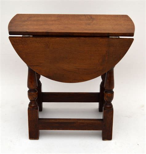 Small Antique Solid Oak Drop Leaf Occasional Table Marylebone Antiques