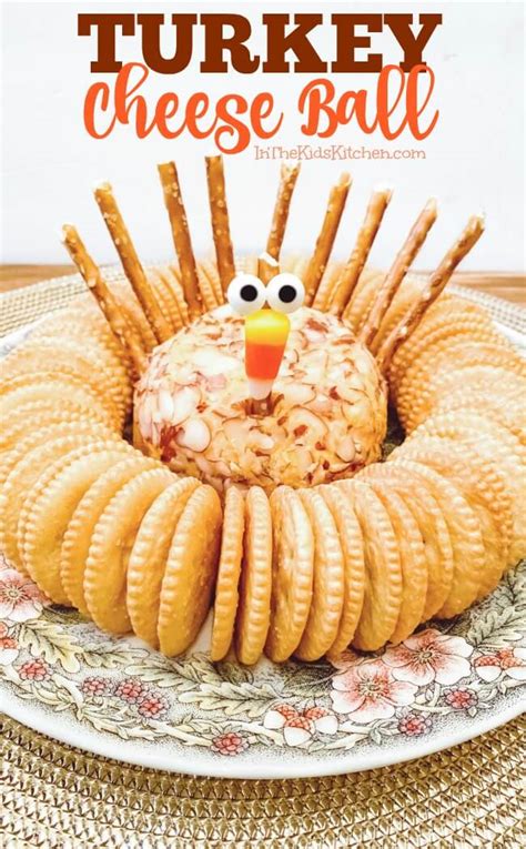 Turkey Cheese Ball Thanksgiving Appetizer In The Kids Kitchen