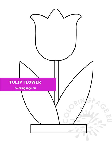 spring tulip flower shape coloring page